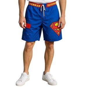 DC Comics Superman Swim Trunks Board Shorts Mens Size Medium Red Blue Yellow